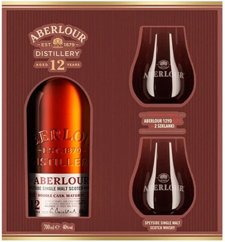 WHISKY ABERLOUR SINGLE MALT 12YO 0,7L 40% + SZKLANKI