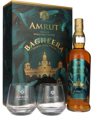 WHISKY AMRUT BAGHEERA 0,7L 46% + 2 SZKLANKI