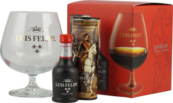 BRANDY LUIS FELIPE + SZKLANKA 0,04L 40% MINIATURKA