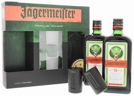 LIKIER JAGERMEISTER 2x0,5L 35% + KIELISZKI