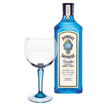 GIN BOMBAY SAPPHIRE 0,7L 40% + KIELISZEK