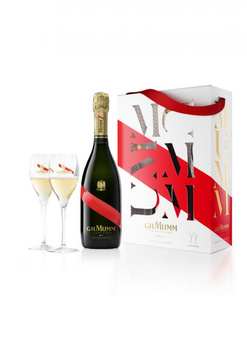 SZAMPAN G.H.MUMM GRAND CORDON 0,75L B W + 2 KIELISZKI