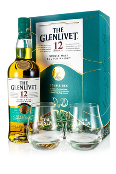 WHISKY GLENLIVET 12YO 0,7L 40% + 2 szklanki